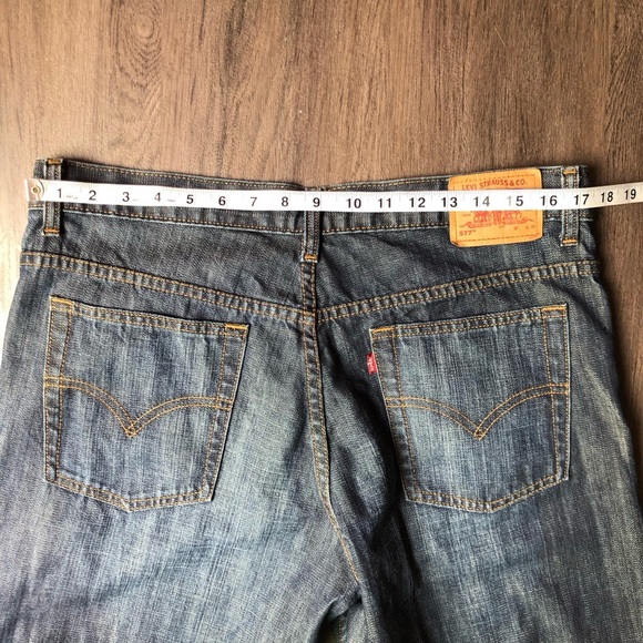 Vintage Levis 577 Jeans Womens 14 Blue Loose Straight Dark Wash Y2K Baggy Denim - Picture 6 of 10